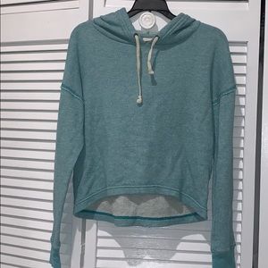 Teal Crop Top (mid drift) Hoodie